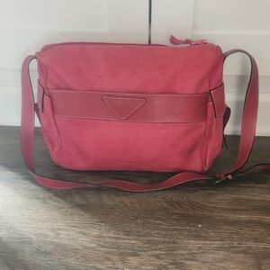 Safari Columbian Bags Vintage Red Lamb Skin Leather Purse With Adjustable Strap